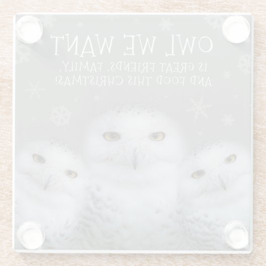 クおもしろいリスマスに行きたい…雪のフール ガラスコースター (裏面)
