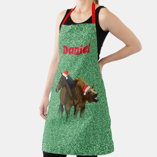 クおもしろいリスマスハット名前をカスタムする エプロン (インサイチュ)