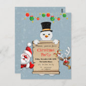 クおもしろいリスマス招待状パーティー ポストカード (正面/裏面)