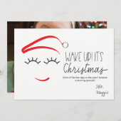 クおもしろいリスマス「クリスマスを覚ませ」のまつげ シーズンカード (正面/裏面)