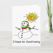 クおもしろいリスマス・メルティング・雪だるまACジョーク・クリスマスズ・ユーモア シーズンカード (正面)