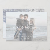 クお洒落リスマス（白） 2横向き写真 シーズンカード (正面/裏面)