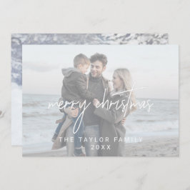 クお洒落リスマス(白) 2横向き写真 シーズンカード