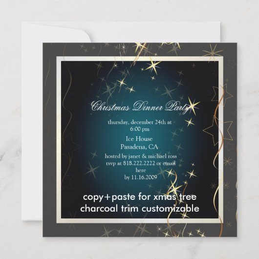 クきらめくリスマスツリー 招待状 (裏面)