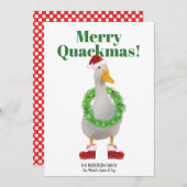 クァクマメリースサンタダックフラットホリデーカード シーズンカード (正面/裏面)