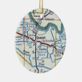 クァナテキサス州ヴィンテージマップ セラミックオーナメント (右)