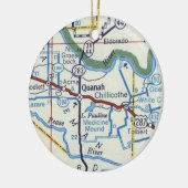 クァナテキサス州ヴィンテージマップ セラミックオーナメント (左)