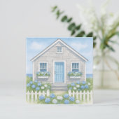 クアイントナンタケットウォーターカラーサマーコテージ サンキューカード (スタンド正面)