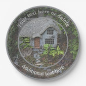 クアインフラワーガーデンコテージパーソナライズされたパーティー ペーパープレート (正面)