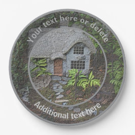 クアインフラワーガーデンコテージパーソナライズされたパーティー ペーパープレート