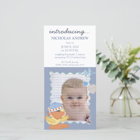 クアックベビー誕生のお知らせ：:: 01 案内状 (スタンド正面)