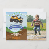 クアッドバイク バースデーパーティー トラック カー ビッグ インビテ 招待状 (正面)