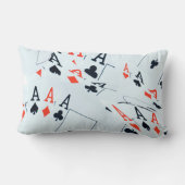 クアッドAcesポーカーカードパターン、 ランバークッション (裏面)