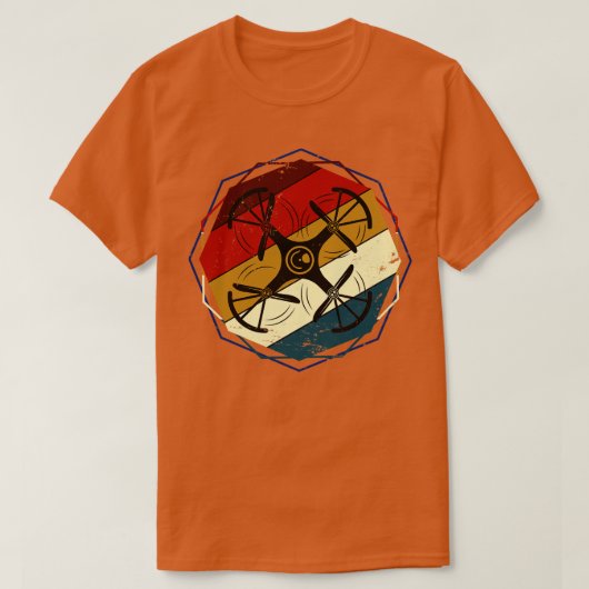 クアドコプターヴィンテージドローン Tシャツ (デザイン正面)