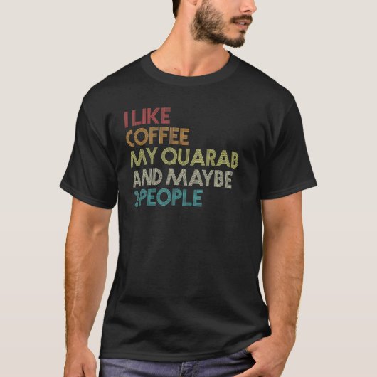 クアブホースオーナーコーヒー引用文ヴィンテージレトロ Tシャツ (正面)