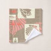 クアベイハワイアン海底シェルズコーディネートコーラル バスタオルセット (ウォッシュタオル)