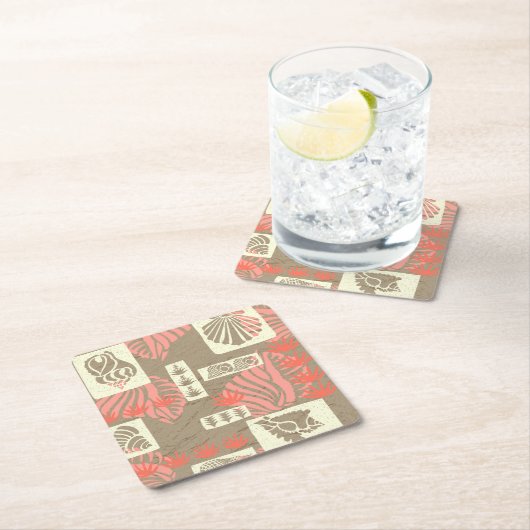 クアベイハワイアン海底シェル スクエアペーパーコースター (インサイチュ)