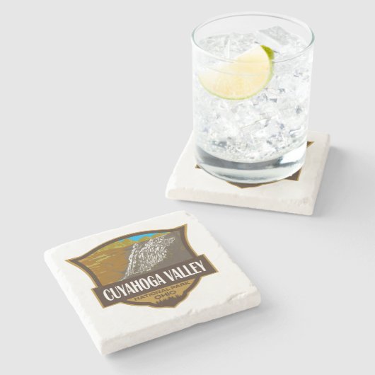 クアホガバレー国立公園イラストレーション旅行 ストーンコースター (横)