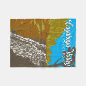 クアホガバレー国立公園イラストレーション旅行 フリースブランケット (正面(横))