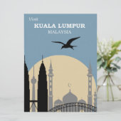 クアラルンプールのヴィンテージ旅行ポスター カード (スタンド正面)