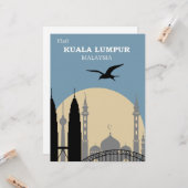 クアラルンプールのヴィンテージ旅行ポスター カード (正面/裏面インサイチュ)