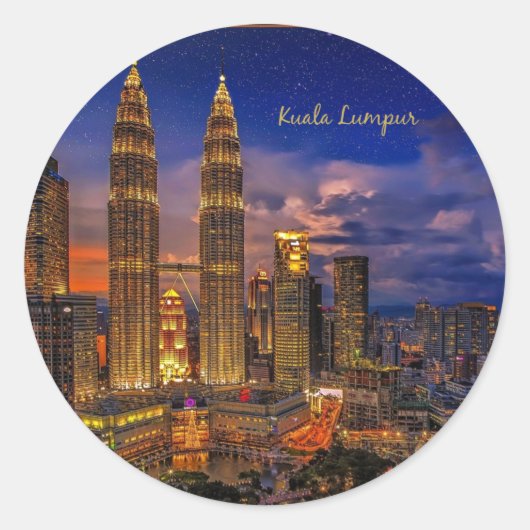 クアラルンプールの夜景 ラウンドシール (正面)