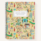 クアラルンプールイエローシティマップオールオーバープリント ノートブック (正面)