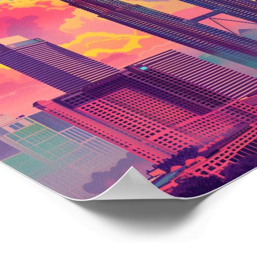 クアラルンプールマレーシアの美しい夕日 ポスター (角)