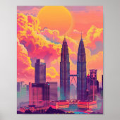 クアラルンプールマレーシアの美しい夕日 ポスター (正面)