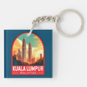 クアラルンプールマレーシアトラベルアートヴィンテージ キーホルダー (裏面)