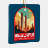 クアラルンプールマレーシアトラベルアートヴィンテージ セラミックオーナメント (右)