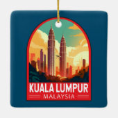クアラルンプールマレーシアトラベルアートヴィンテージ セラミックオーナメント (裏面)