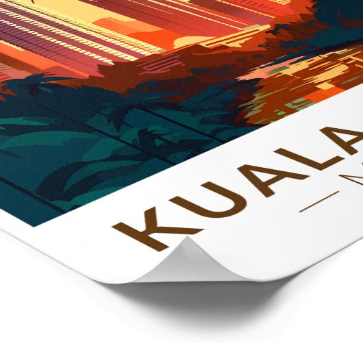 クアラルンプールマレーシアトラベルアートヴィンテージ ポスター (角)