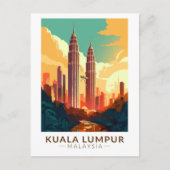 クアラルンプールマレーシアトラベルアートヴィンテージ ポストカード (正面)