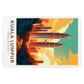 クアラルンプールマレーシアトラベルアートヴィンテージ マグネット (横)