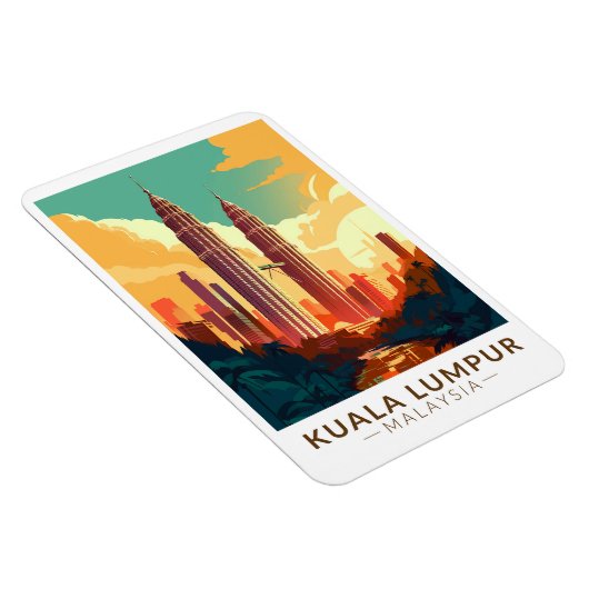 クアラルンプールマレーシアトラベルアートヴィンテージ マグネット (右側)