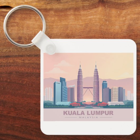 クアラルンプールマレーシアパステルトラベル キーホルダー (正面)
