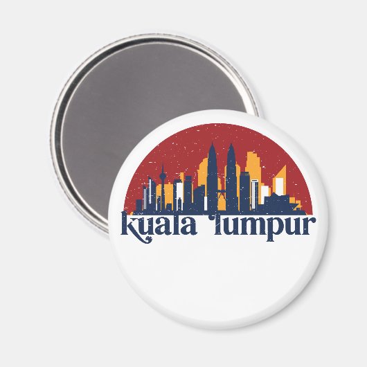 クアラルンプールマレーシアレトロシティスカイラインシティスケープ マグネット (正面/裏面)