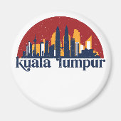 クアラルンプールマレーシアレトロシティスカイラインシティスケープ マグネット (正面)