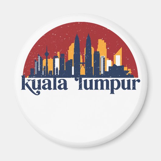クアラルンプールマレーシアレトロシティスカイラインシティスケープ マグネット (正面)