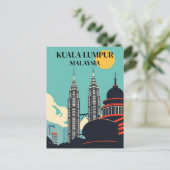 クアラルンプールマレーシアレトロシティスケープ ポストカード (スタンド正面)