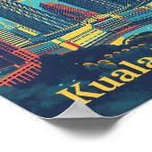 クアラルンプールマレーシアヴィンテージアートトラベル ポスター (角)