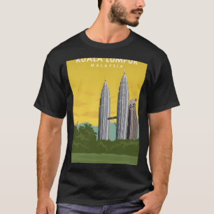 クアラルンプールヴィンテージ旅行ポスター広告 Tシャツ
