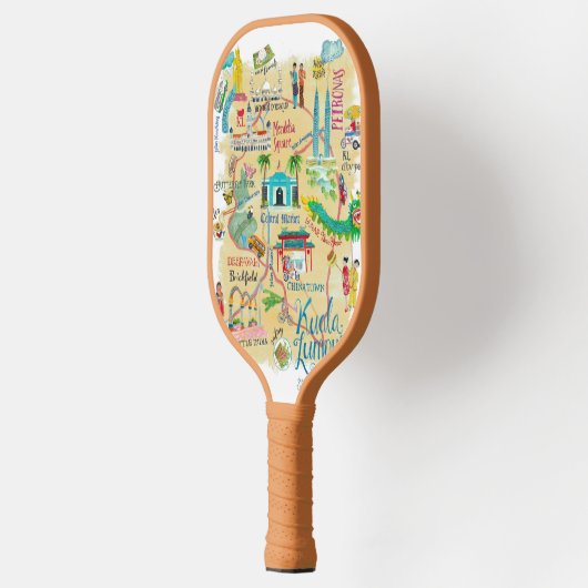 クアラルンプール黄色の例示旅行マップ ピックルボールラケット (左)