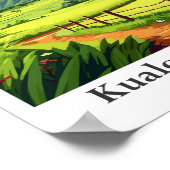 クアロアランチハワイトラベルポトレイトイラストレーション ポスター (角)