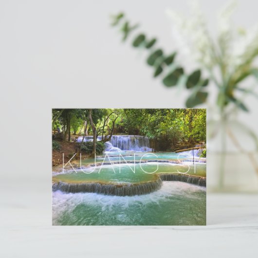 クアンシウォーターフォールズラオス葉書 ポストカード (スタンド正面)
