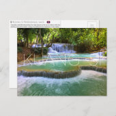 クアンシウォーターフォールズラオス葉書 ポストカード (正面/裏面)