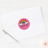 クィアでいっぱいTシャツ ラウンドシール (封筒)