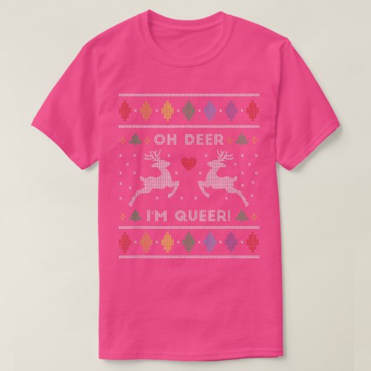 クィアで醜いクリスマススウェーター Tシャツ (デザイン正面)