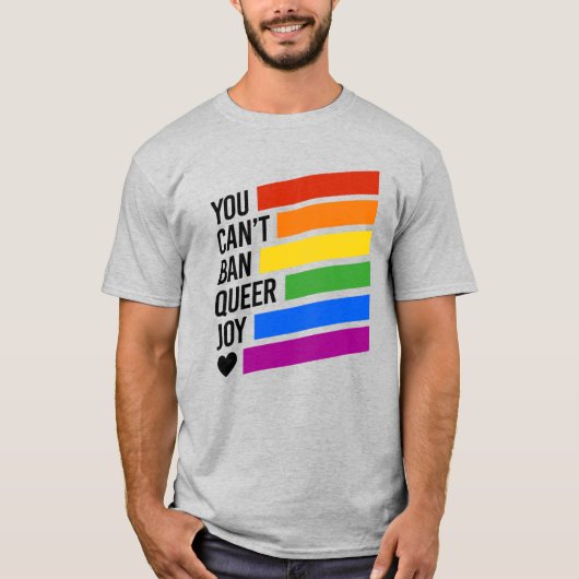 クィアな喜びは抑えられない Tシャツ (正面)